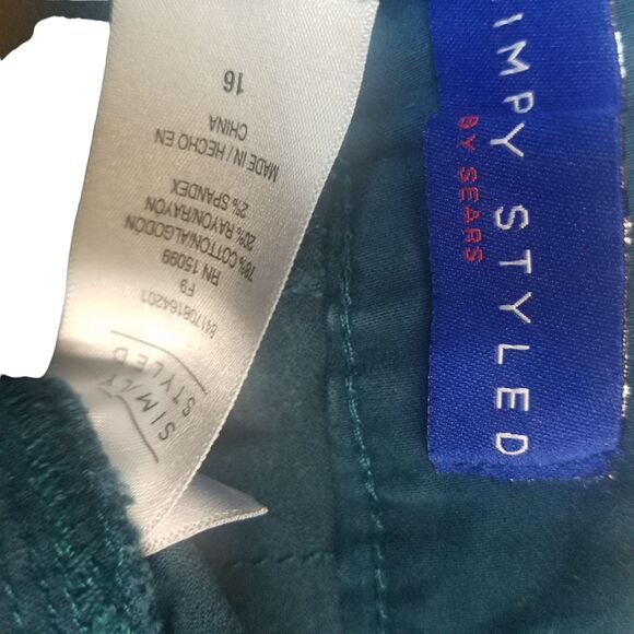 Simply Styled Womens Size 16 Teal Solid Cropped Pants - Picture 2 of 10